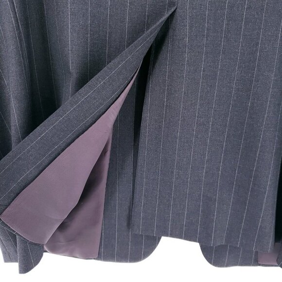 LORO PIANA Hickey Freeman Gray Pinstripe Suit Jacket Blazer Estimated 44 XL - Picture 3 of 11